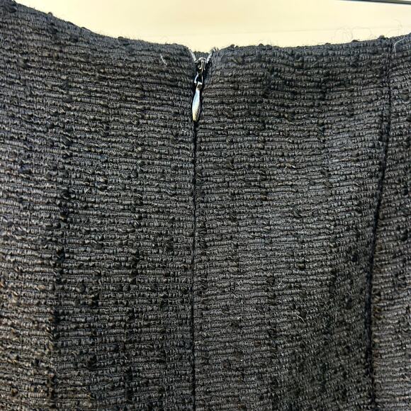 Carolina Herrera New York Tweed Boucle Black Designer Knee Length Skirt 12 - Picture 6 of 9